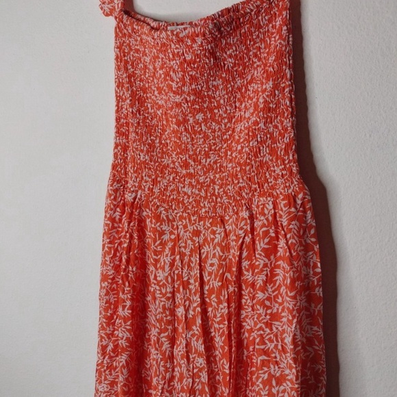 NWT Oliveaceous size S rayon dress,high low style with smocking on bust area. - Picture 2 of 4